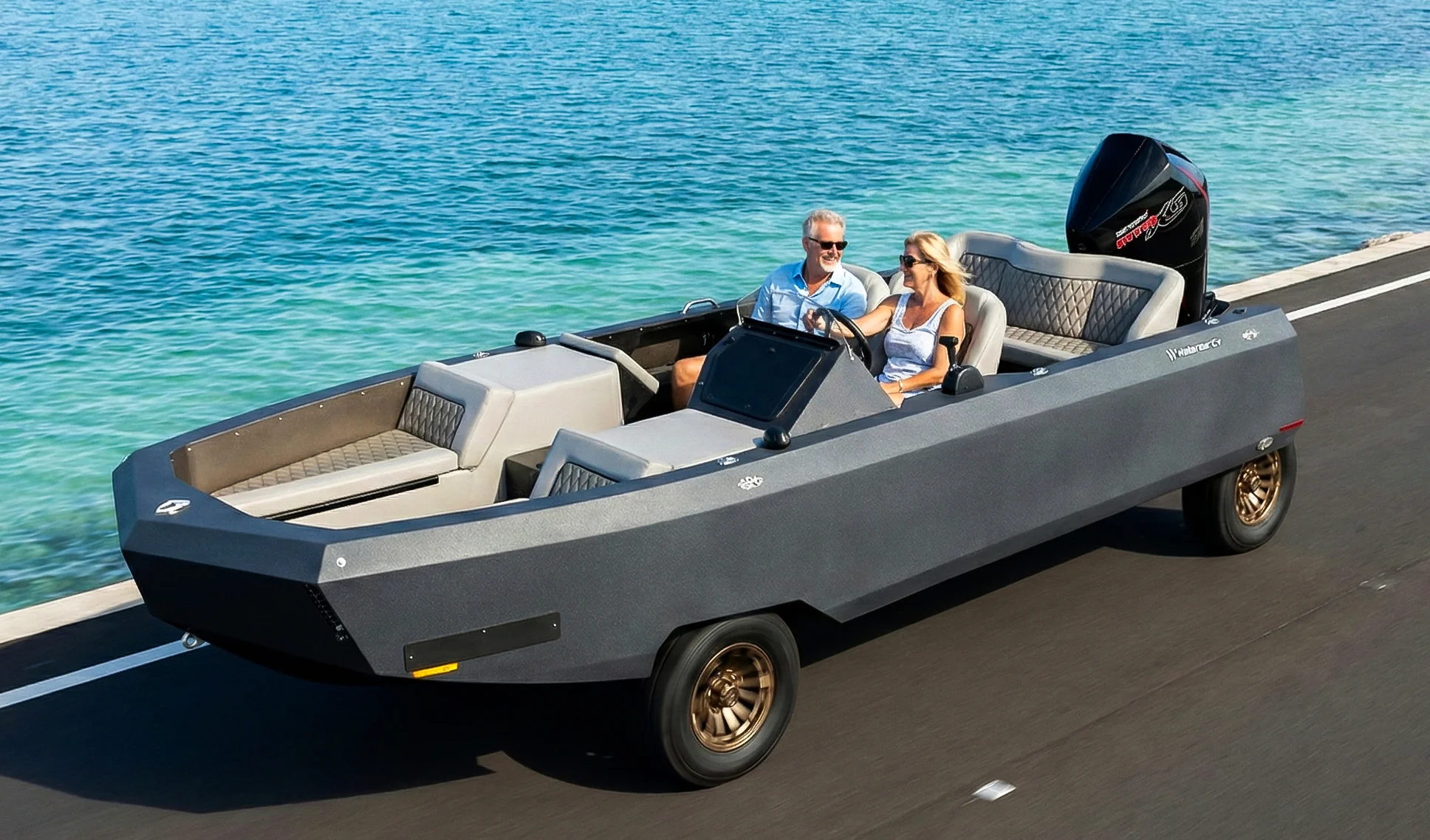 Grey Amphibious Car