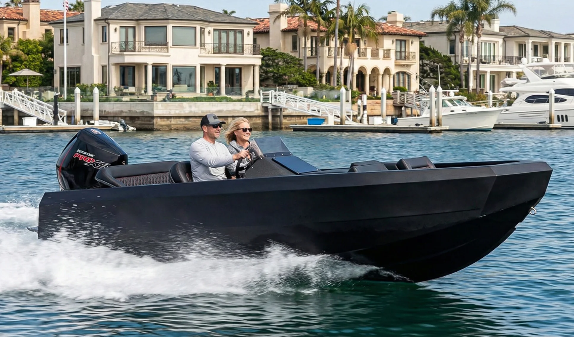 black Amphibious Boat